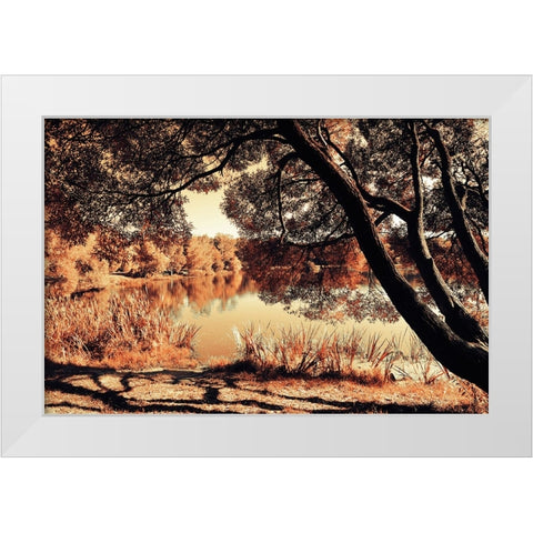 Miracle Airy Lace of Autumn White Modern Wood Framed Art Print by Jenny Rainbow Fine Art