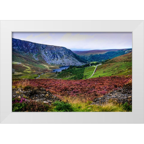 Multicolored Carpet of Wicklow Hills White Modern Wood Framed Art Print by Jenny Rainbow Fine Art