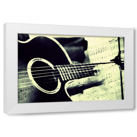 Music From the Heart White Modern Wood Framed Art Print by Jenny Rainbow Fine Art