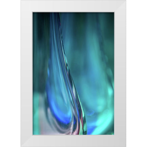 Ocean Blue Glass Vase White Modern Wood Framed Art Print by Jenny Rainbow Fine Art
