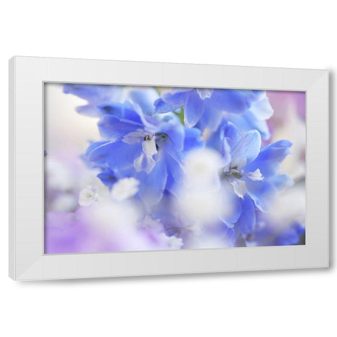 Out of Blue White Modern Wood Framed Art Print by Jenny Rainbow Fine Art