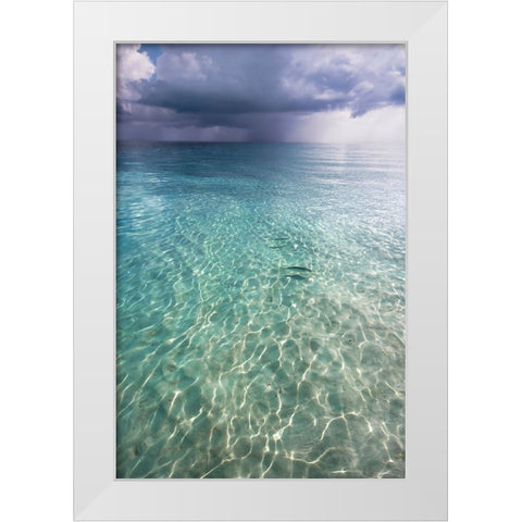 Somewhere is Rainy White Modern Wood Framed Art Print by Jenny Rainbow Fine Art