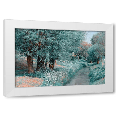 The Time Goes By White Modern Wood Framed Art Print by Jenny Rainbow Fine Art