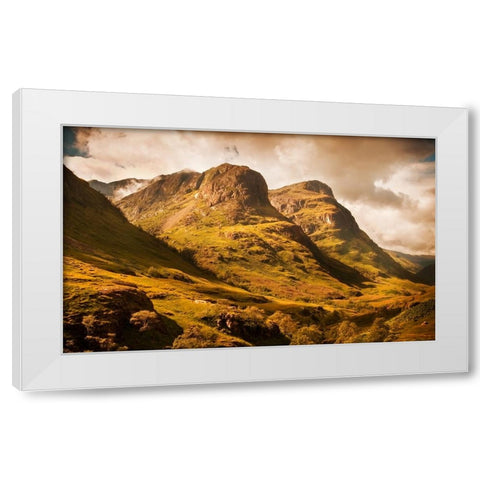 Three Sisters of Glencoe White Modern Wood Framed Art Print by Jenny Rainbow Fine Art