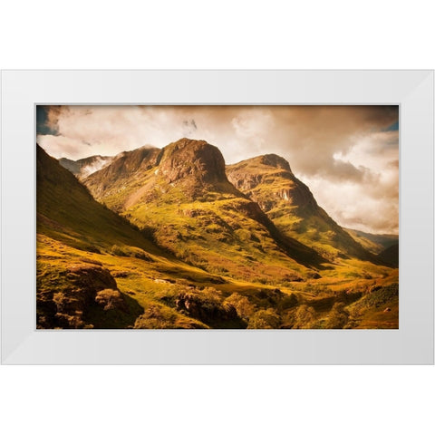 Three Sisters of Glencoe White Modern Wood Framed Art Print by Jenny Rainbow Fine Art