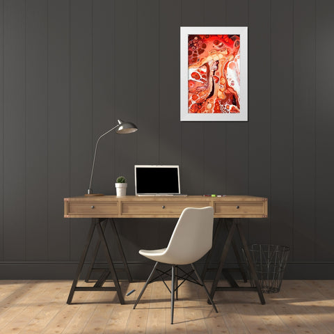 Fluid Acrylic Coral Reefs 2 White Modern Wood Framed Art Print by Jenny Rainbow Fine Art