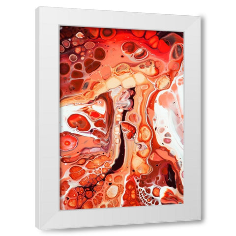 Fluid Acrylic Coral Reefs 2 White Modern Wood Framed Art Print by Jenny Rainbow Fine Art