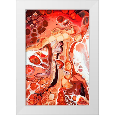 Fluid Acrylic Coral Reefs 2 White Modern Wood Framed Art Print by Jenny Rainbow Fine Art