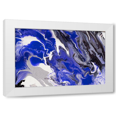 Fluid Acrylic The Rivers Of Babylon White Modern Wood Framed Art Print by Jenny Rainbow Fine Art