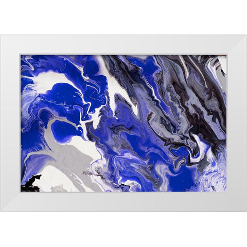 Fluid Acrylic The Rivers Of Babylon White Modern Wood Framed Art Print by Jenny Rainbow Fine Art