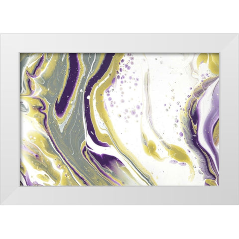 Acrylic Painting Olive Gardens 5 White Modern Wood Framed Art Print by Jenny Rainbow Fine Art