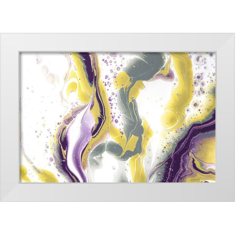 Acrylic Painting Olive Gardens 6 White Modern Wood Framed Art Print by Jenny Rainbow Fine Art