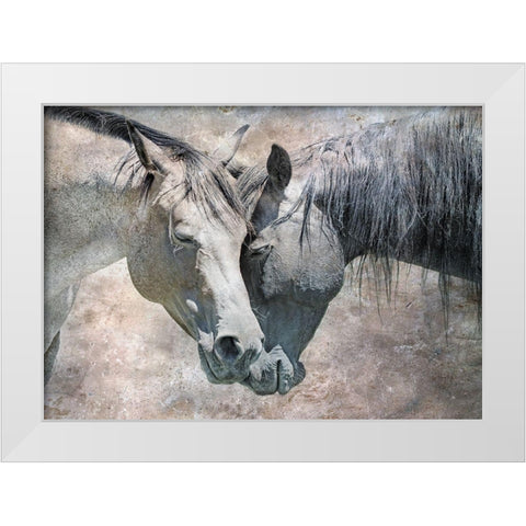 Horse Love Rustic White Modern Wood Framed Art Print by Schell, Jennie Marie
