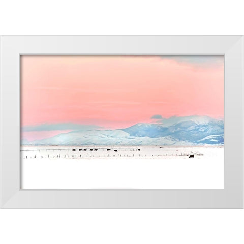 Montana Winter Sunset White Modern Wood Framed Art Print by Schell, Jennie Marie