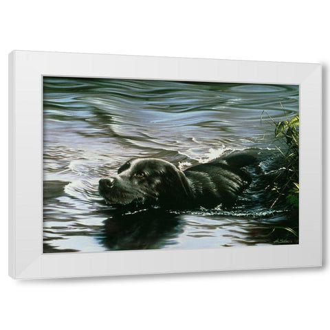 Js65-C White Modern Wood Framed Art Print by Silver, John