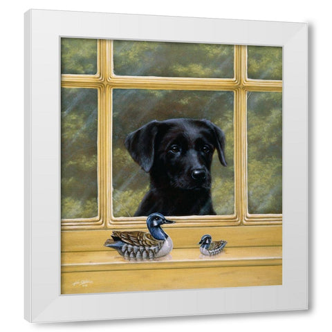 Js43-D White Modern Wood Framed Art Print by Silver, John