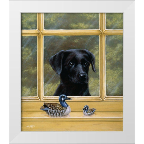 Js43-D White Modern Wood Framed Art Print by Silver, John