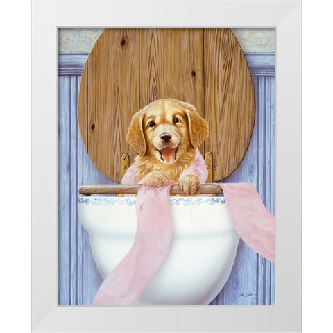 Js53-B White Modern Wood Framed Art Print by Silver, John