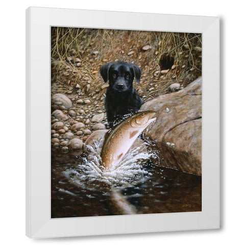 Js56-D White Modern Wood Framed Art Print by Silver, John
