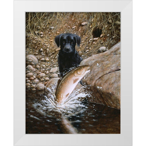 Js56-D White Modern Wood Framed Art Print by Silver, John