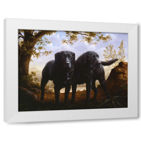 Js13-B White Modern Wood Framed Art Print by Silver, John