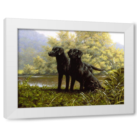 Js19-D White Modern Wood Framed Art Print by Silver, John