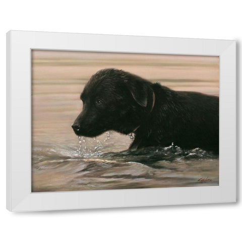 3 White Modern Wood Framed Art Print by Silver, John