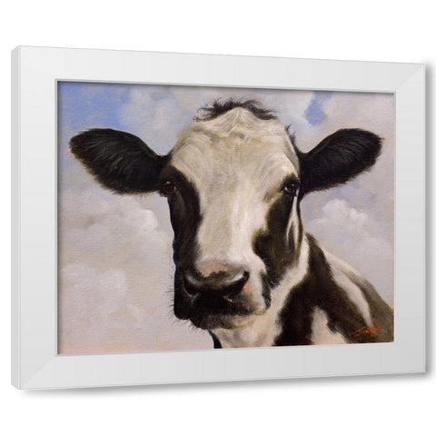 C012 White Modern Wood Framed Art Print by Silver, John