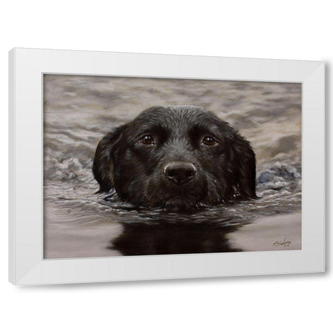 D076 White Modern Wood Framed Art Print by Silver, John