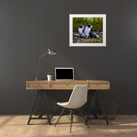 Js88-A White Modern Wood Framed Art Print by Silver, John