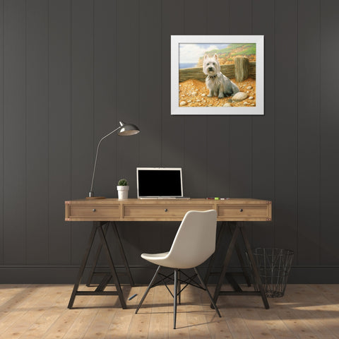 Js136-B White Modern Wood Framed Art Print by Silver, John