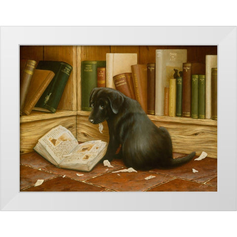 Js122-A White Modern Wood Framed Art Print by Silver, John