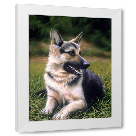Js90-A White Modern Wood Framed Art Print by Silver, John