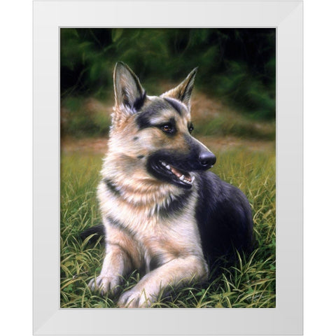 Js90-A White Modern Wood Framed Art Print by Silver, John