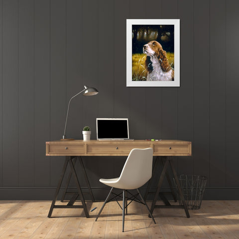 Js114-B White Modern Wood Framed Art Print by Silver, John