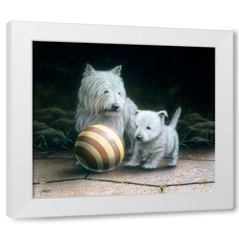 Js103-A White Modern Wood Framed Art Print by Silver, John