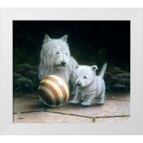Js103-A White Modern Wood Framed Art Print by Silver, John