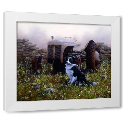 Js93-A White Modern Wood Framed Art Print by Silver, John