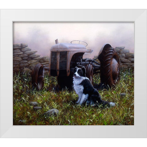 Js93-A White Modern Wood Framed Art Print by Silver, John