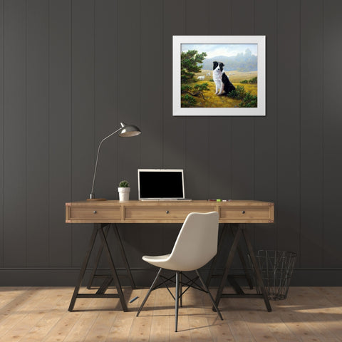 Js80-C White Modern Wood Framed Art Print by Silver, John