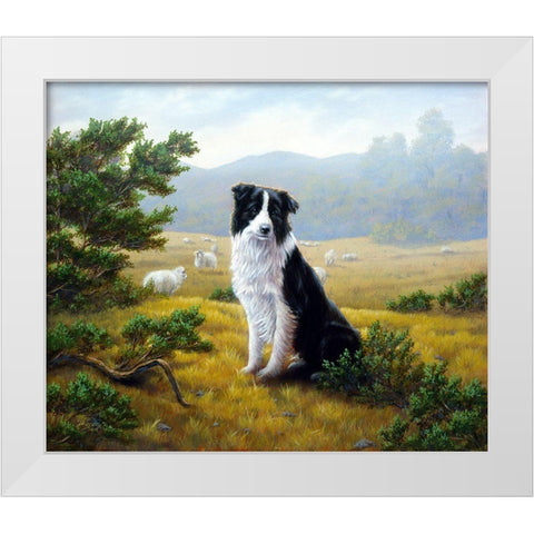 Js80-C White Modern Wood Framed Art Print by Silver, John