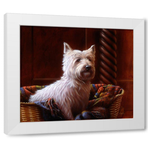 Js104-B White Modern Wood Framed Art Print by Silver, John