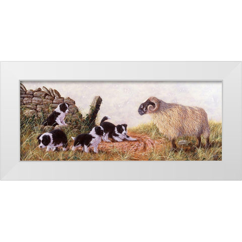 Js66-A White Modern Wood Framed Art Print by Silver, John