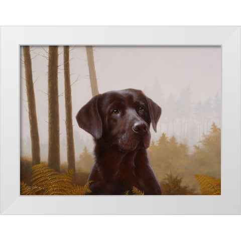 Js44-B White Modern Wood Framed Art Print by Silver, John