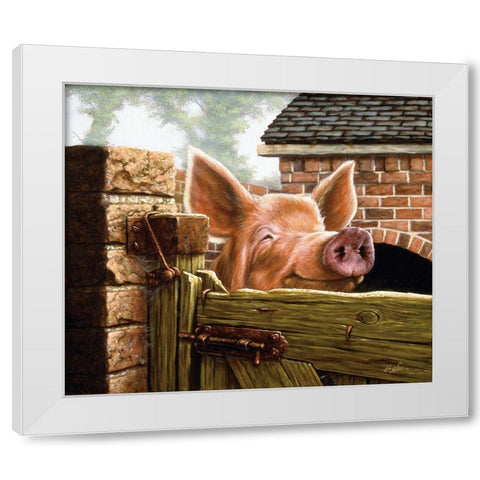 Js39-C White Modern Wood Framed Art Print by Silver, John