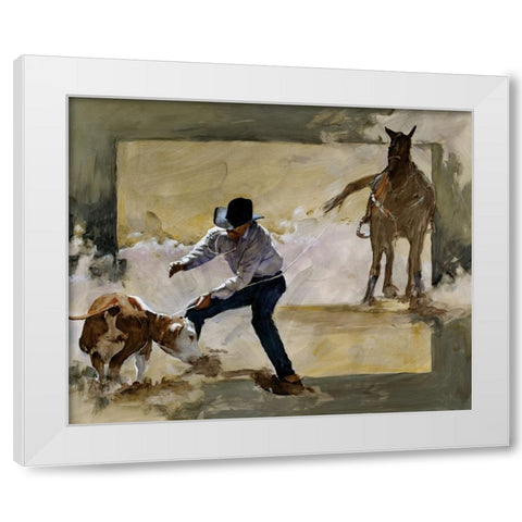 Gotcha! White Modern Wood Framed Art Print by Knauf, J.E.