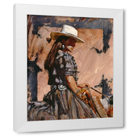 At A Walk White Modern Wood Framed Art Print by Knauf, J.E.