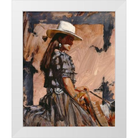 At A Walk White Modern Wood Framed Art Print by Knauf, J.E.