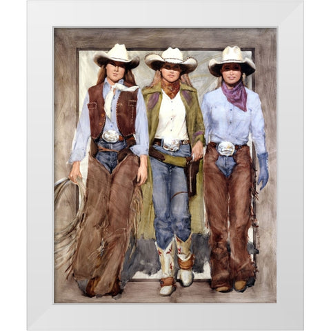 Buckle Brigade White Modern Wood Framed Art Print by Knauf, J.E.
