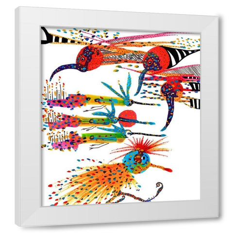 Coming And Going White Modern Wood Framed Art Print by Kwerki Studios